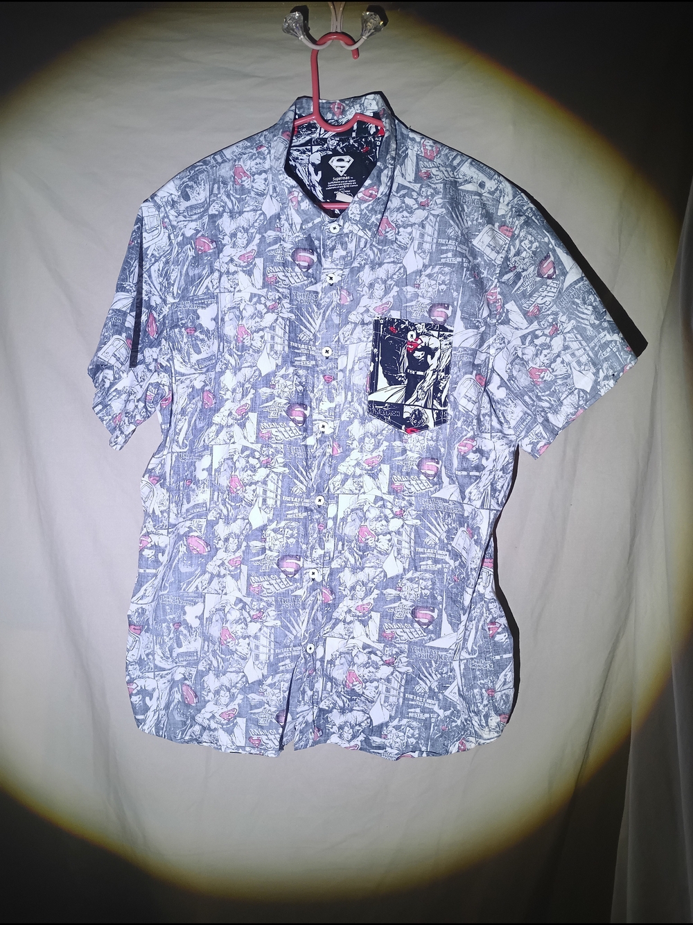 DC Comics Superman Graphic Comic Strip Button Down Shirt Size 2XL